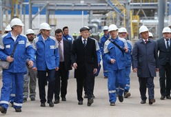 Working visit of Rustem Khamitov, the Head of the Republic of Bashkortostan, to Gazprom neftekhim Salavat construction sites